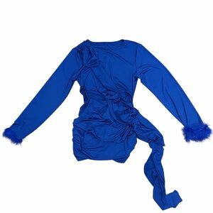 SHEIN Blue Long Sleeve Mini Dress